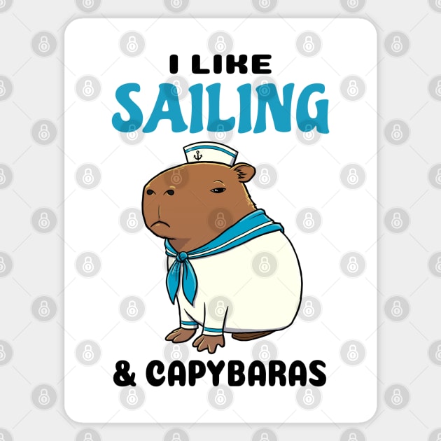 I Like Sailing and Capybaras Magnet by capydays